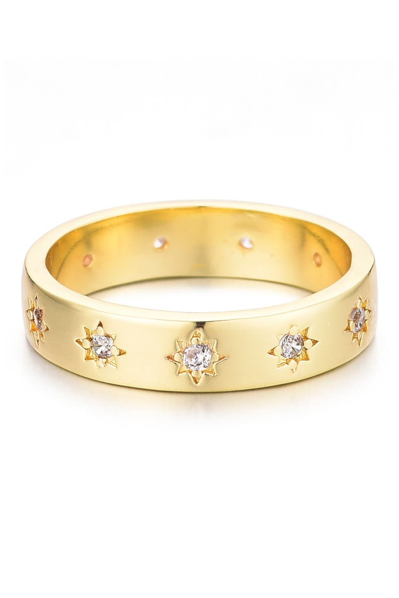 CZ Star Band Ring, Main, color, GOLD