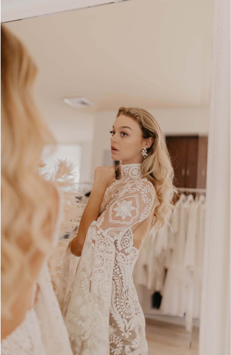 Untamed Petals Gwen Crystal Earrings, Alternate, color, Gold