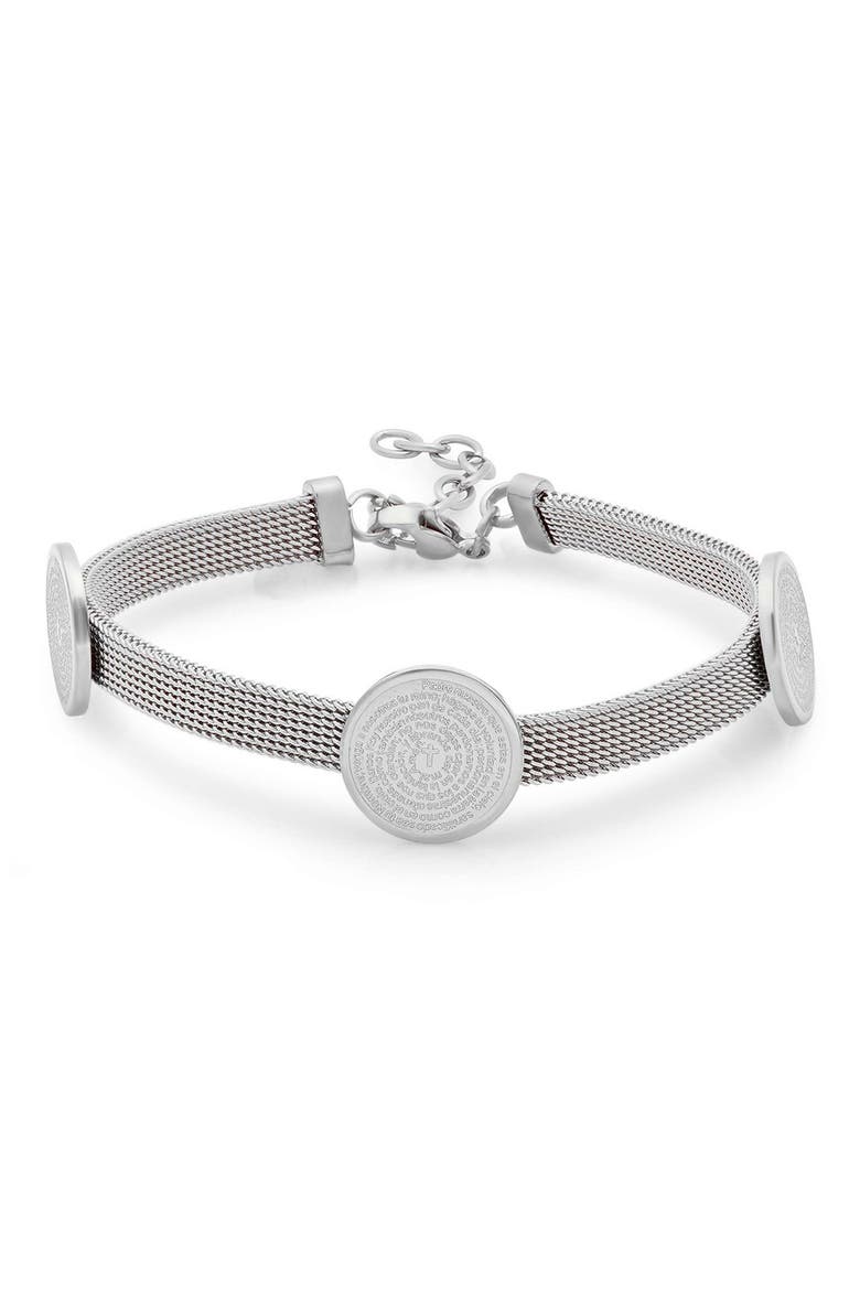 Triple Station Mesh Bracelet, Main, color, SILVER