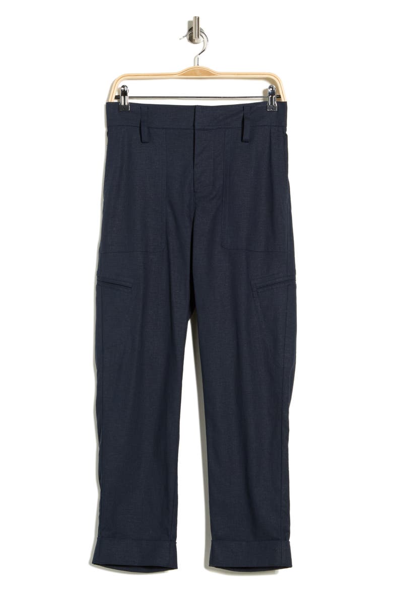 Linen Blend Utility Pants, Alternate, color, NAVY