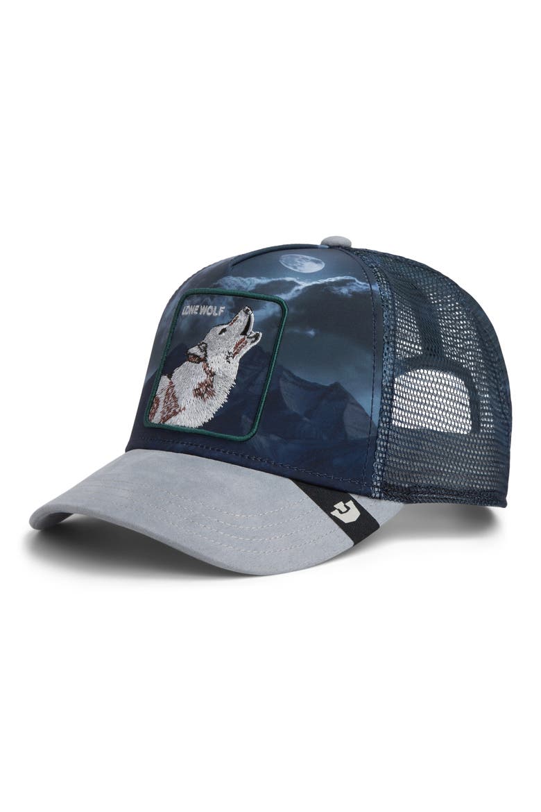 Wolf in the Element Snapback Baseball Cap, Main, color, BLUE