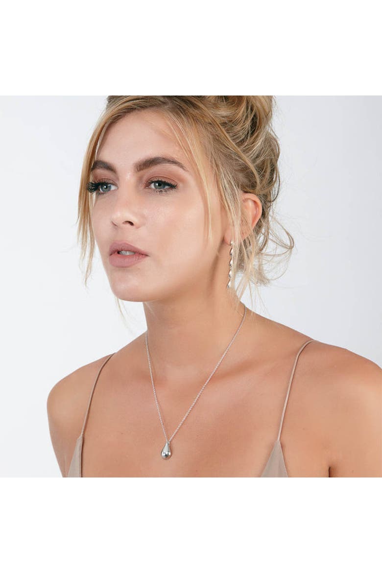 Large Tear Drop Pendant Necklace in 925 Sterling Silver, Alternate, color, Sterling Silver