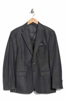 Slim Fit Plaid Stretch Knit Sport Coat