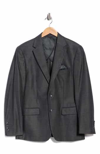 Slim Fit Plaid Stretch Knit Sport Coat