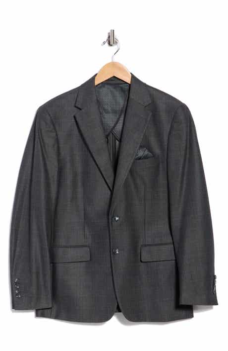 Slim Fit Plaid Stretch Knit Sport Coat