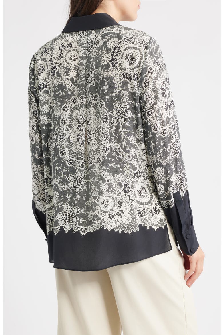 Willa Lace Silk Shirt, Alternate, color, BLACK MULTI