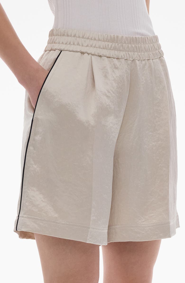 Helmut Lang Crinkle PJ Shorts, Alternate, color, Ivory
