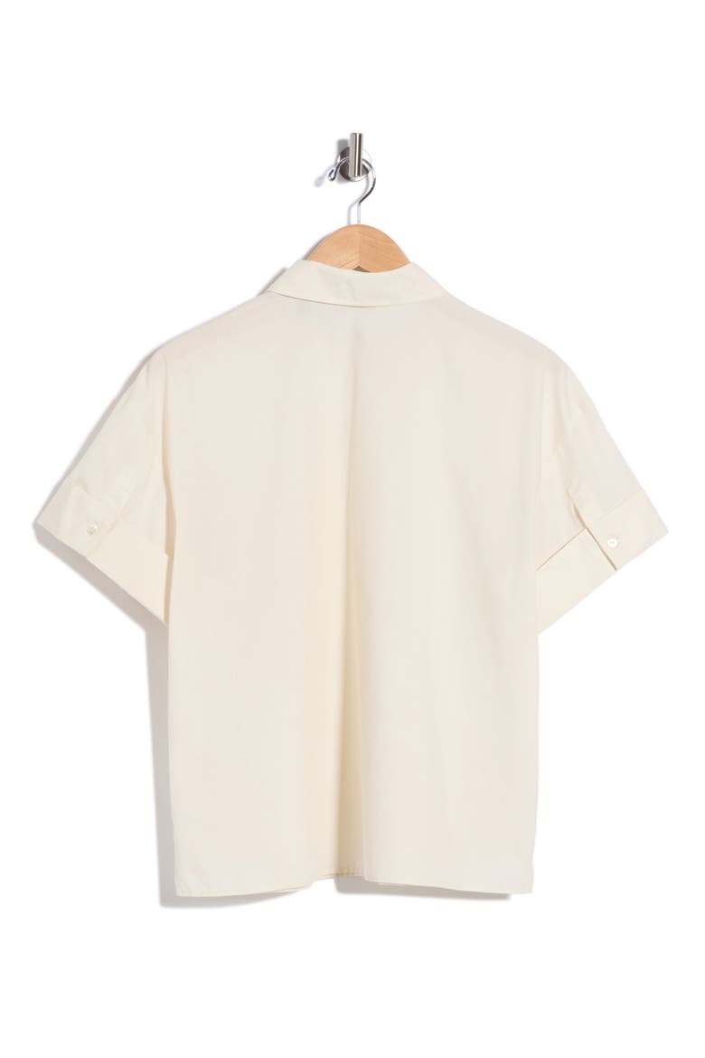 Short Sleeve Poplin Shirt, Alternate, color, EGGSHELL