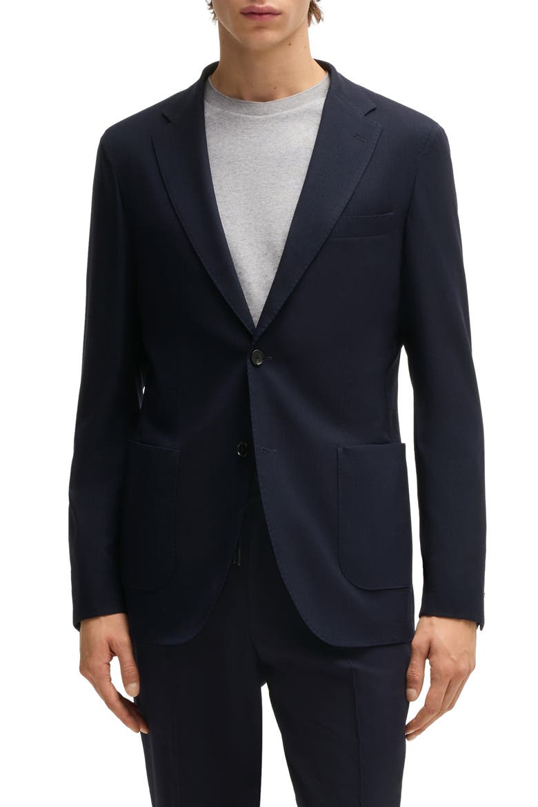 Heston Slim Fit Navy Stretch Wool Blend Sport Coat, Main, color, DARK BLUE
