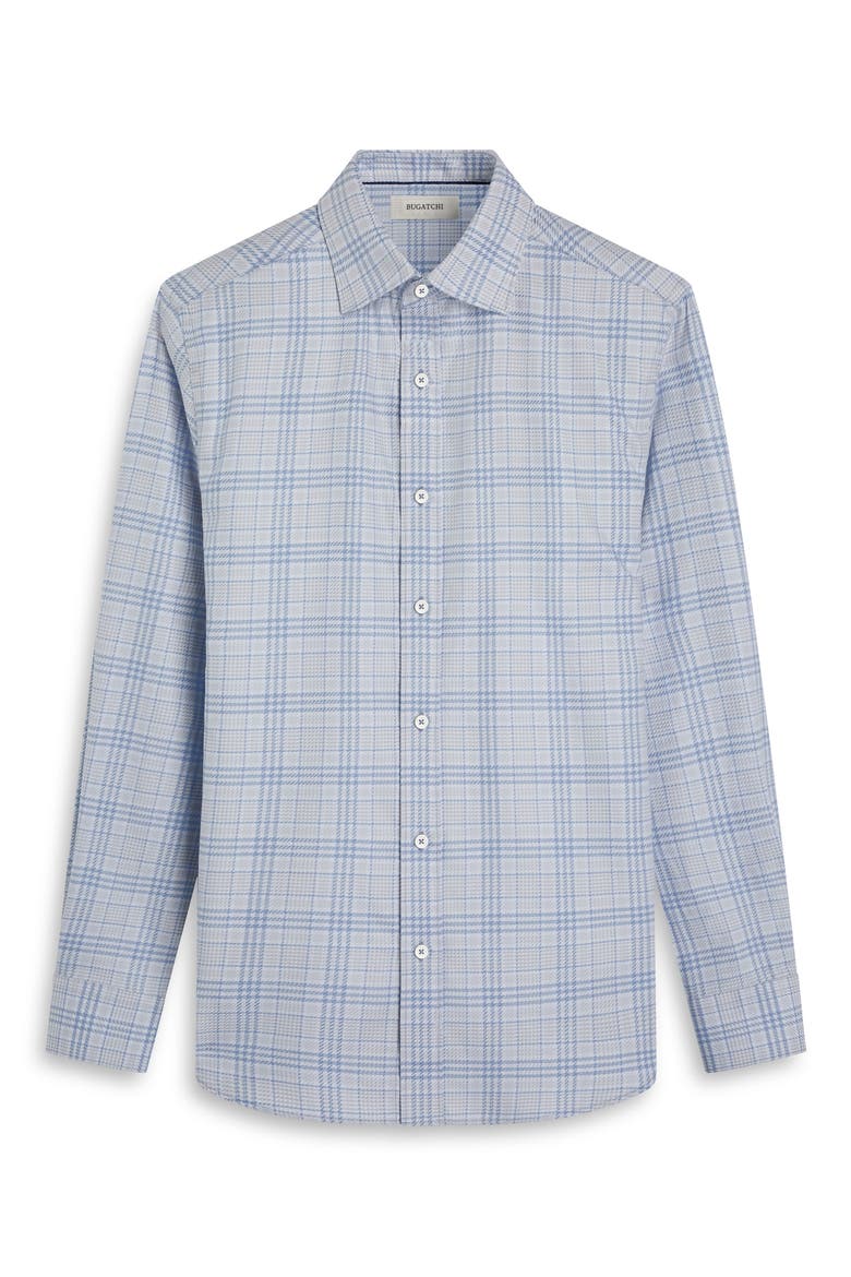 Axel Trim Fit Plaid Cotton Button-Up Shirt, Alternate, color, SKY