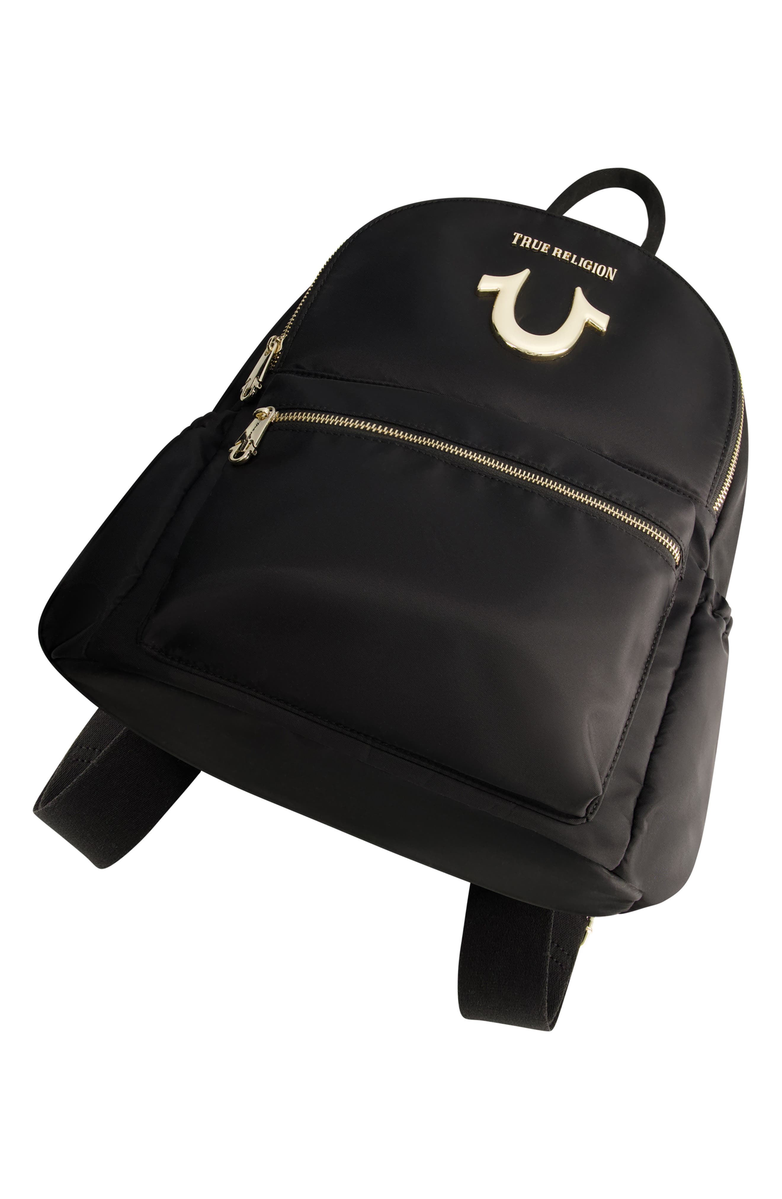 True Religion Horseshoe Nylon Backpack, Alternate, color, Black