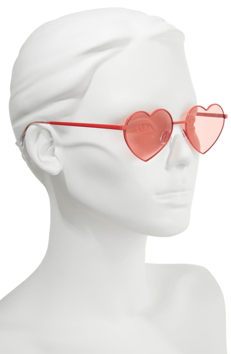 QUAY Australia 53mm Heart Breaker Heart-Shaped Sunglasses, Alternate, color, 