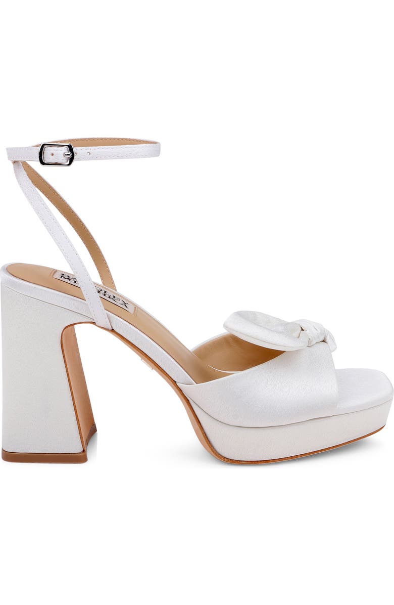 Badgley Mischka Collection Yuki Ankle Strap Platform Sandal, Alternate, color, White Crepe