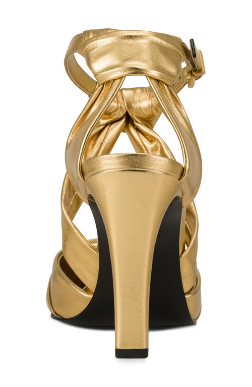 Donna Karan New York Phia Ankle Strap Pointed Toe Pump In Gold