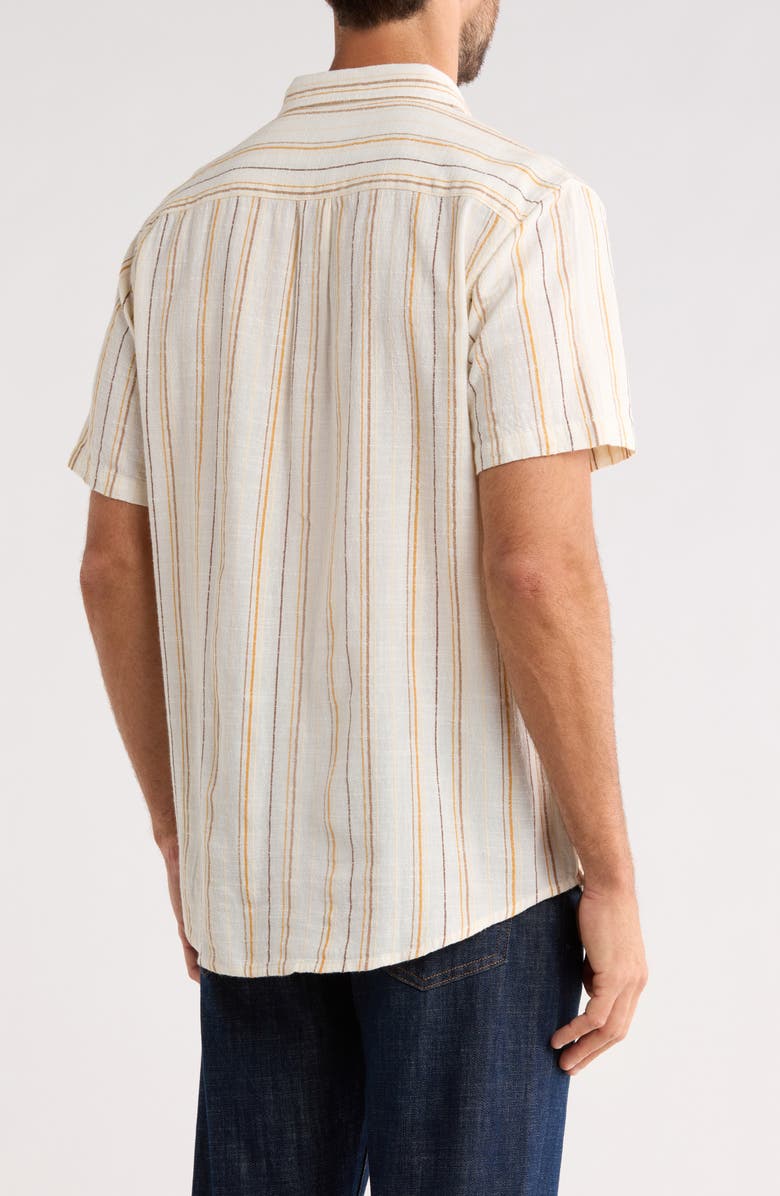 Lucky Brand Short Sleeve Workwear Button-Up Shirt, Alternate, color, Natural Stripe