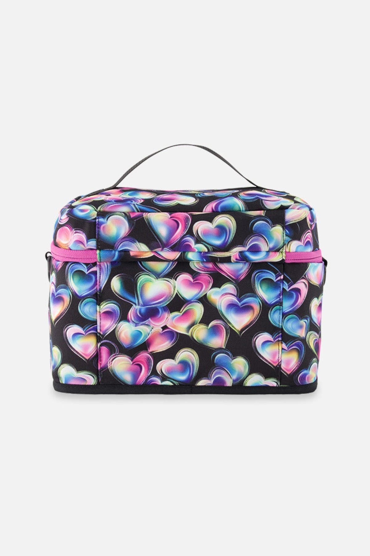 Deux par Deux Hearts Charming Functional Spacious Lunch Box, Alternate, color, Black Printed With Hearts