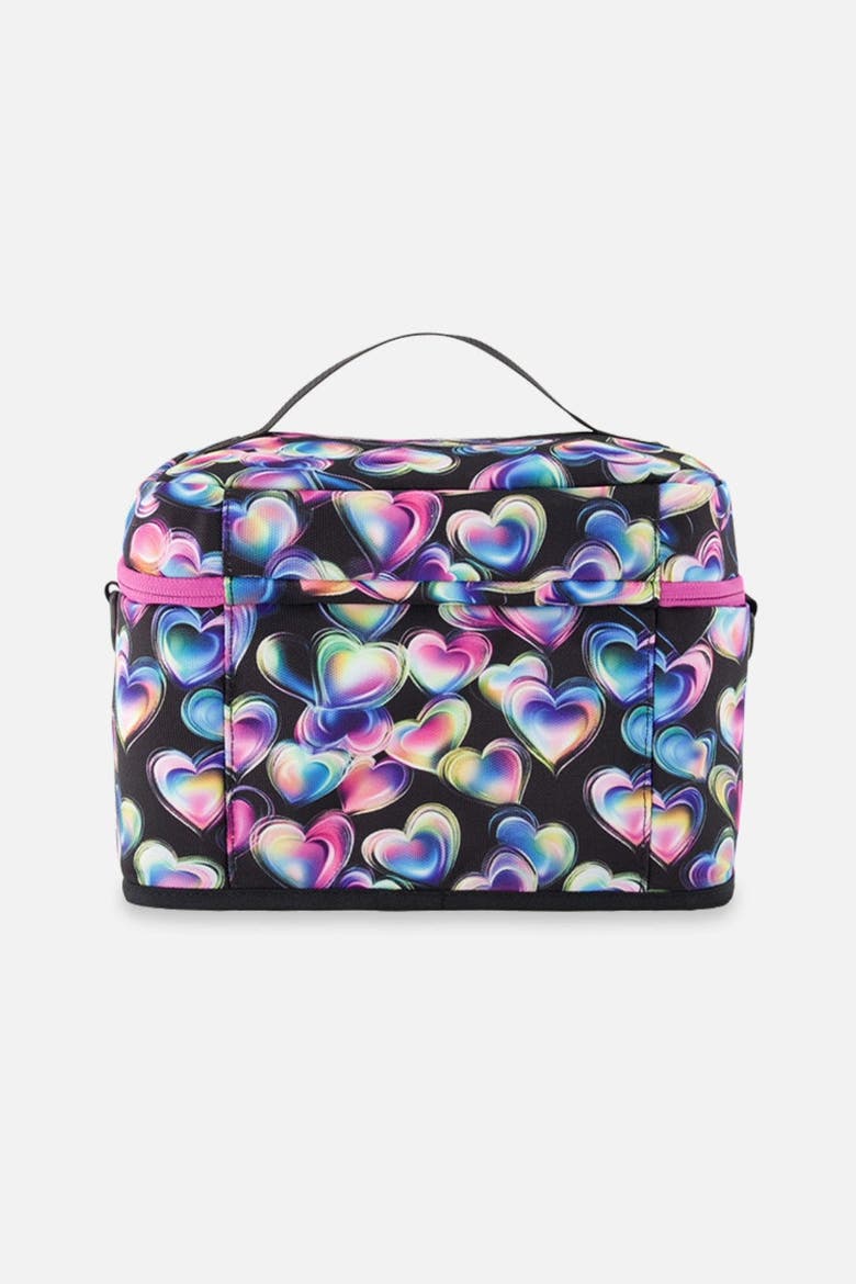 Hearts Charming Functional Spacious Lunch Box, Alternate, color, Black Printed with Hearts