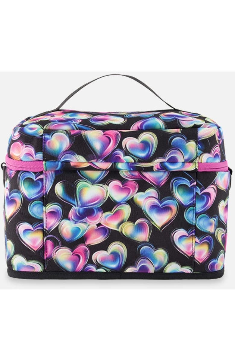 Deux par Deux Hearts Charming Functional Spacious Lunch Box, Alternate, color, Black Printed With Hearts