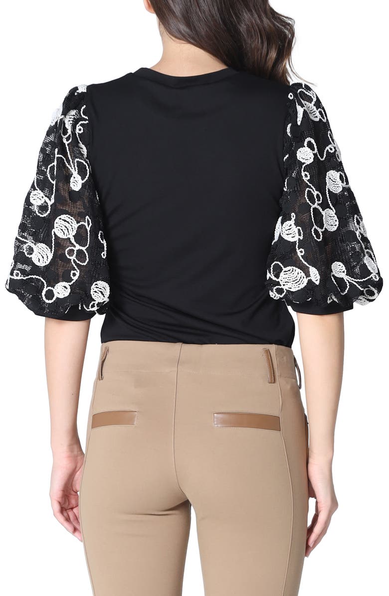 GRACIA Embroidered Puff Sleeve Top, Alternate, color, 