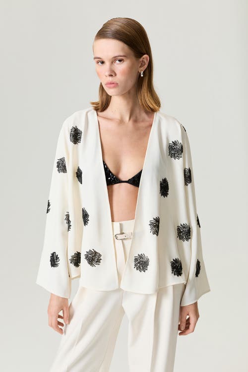 Nocturne Beaded Open-front Kimono In Multi