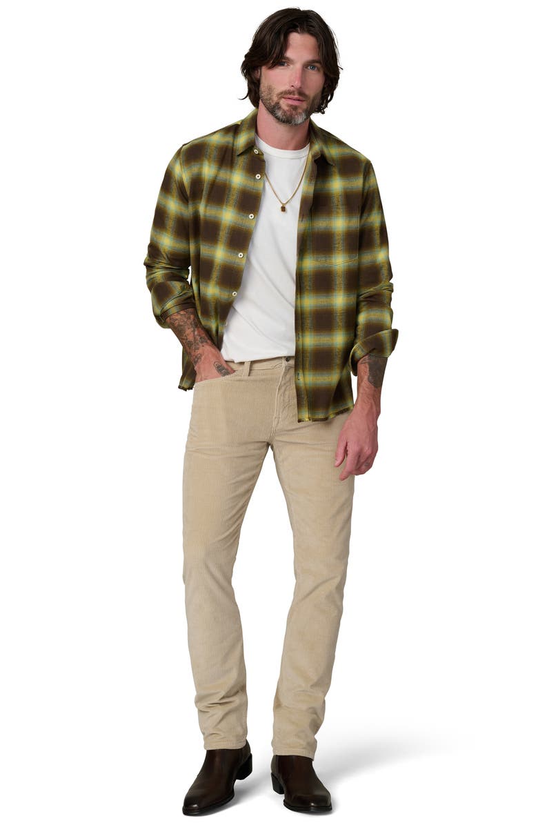 Joe's Keanu Ripped Plaid Button-Up Shirt, Alternate, color, Beech Plaid
