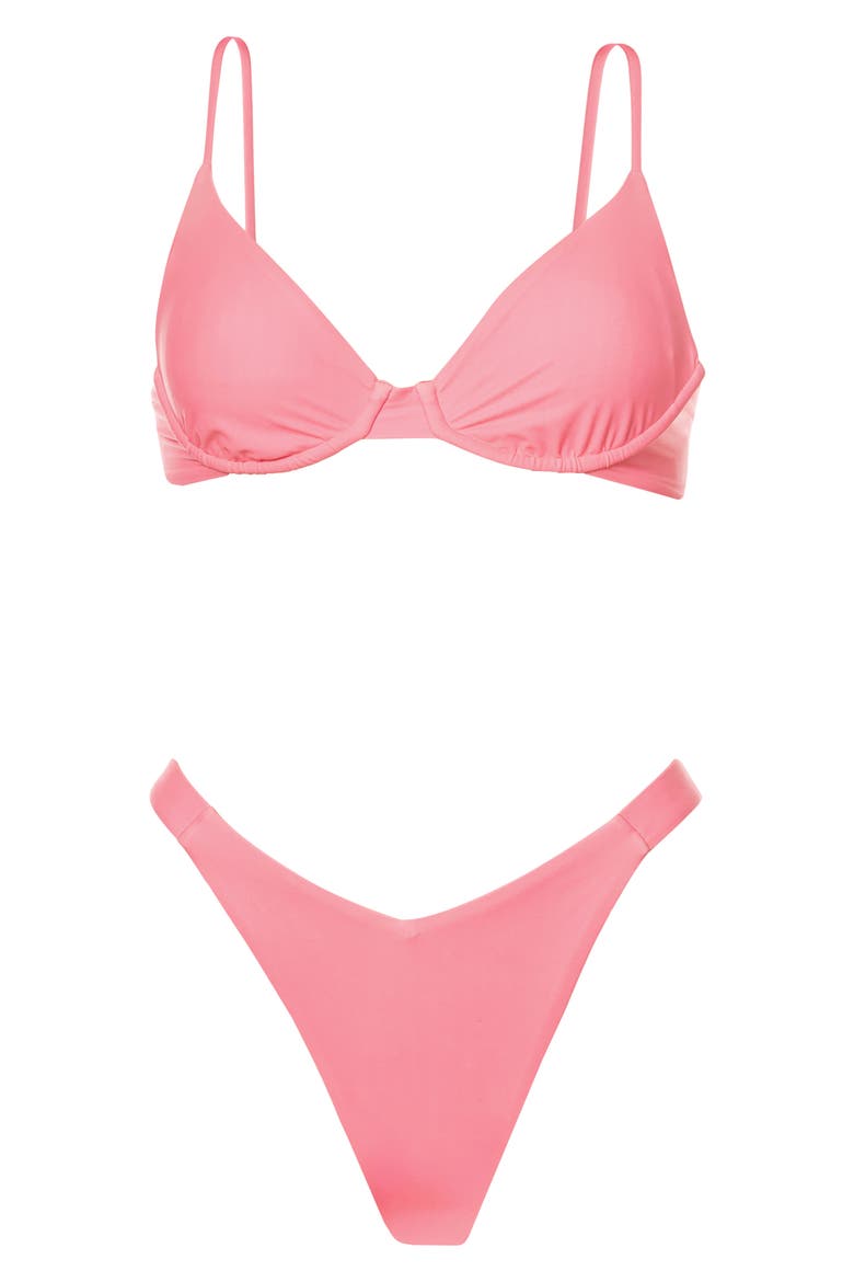 Dainty Reversible Underwire Bikini Top, Alternate, color, PINK