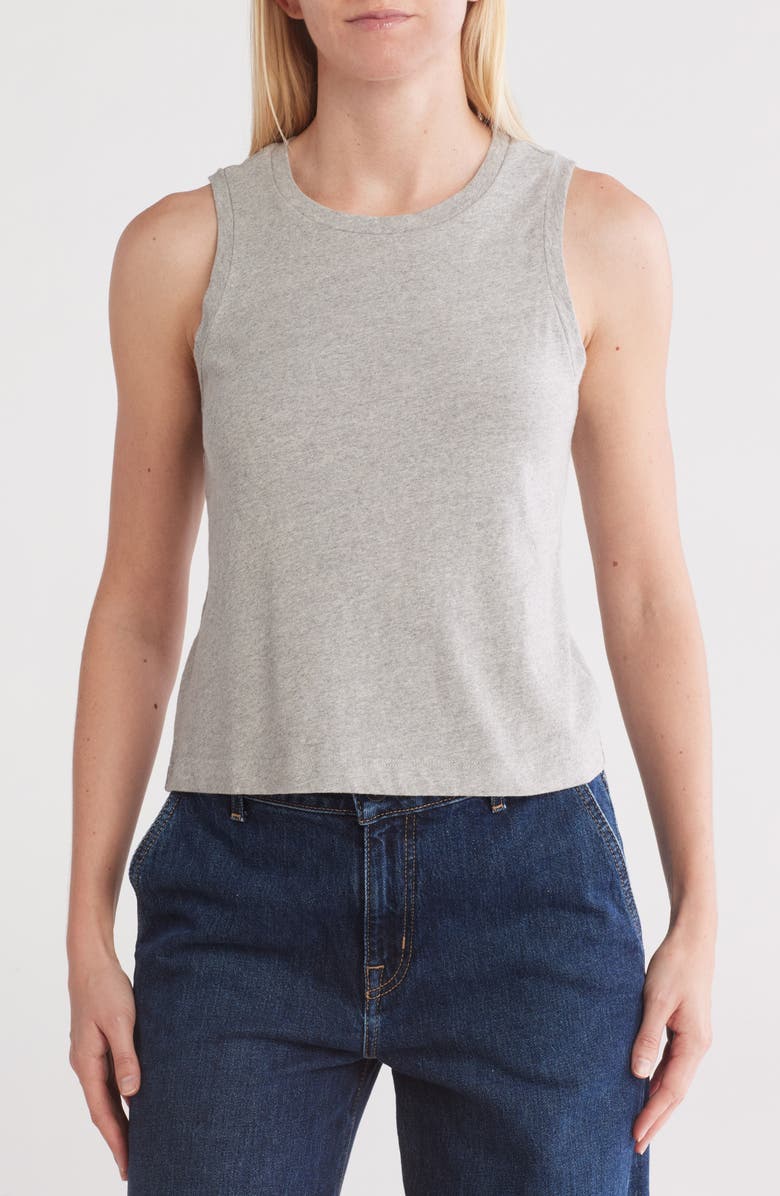 L'AGENCE Mikaela Crop Tank, Main, color, Heather Grey