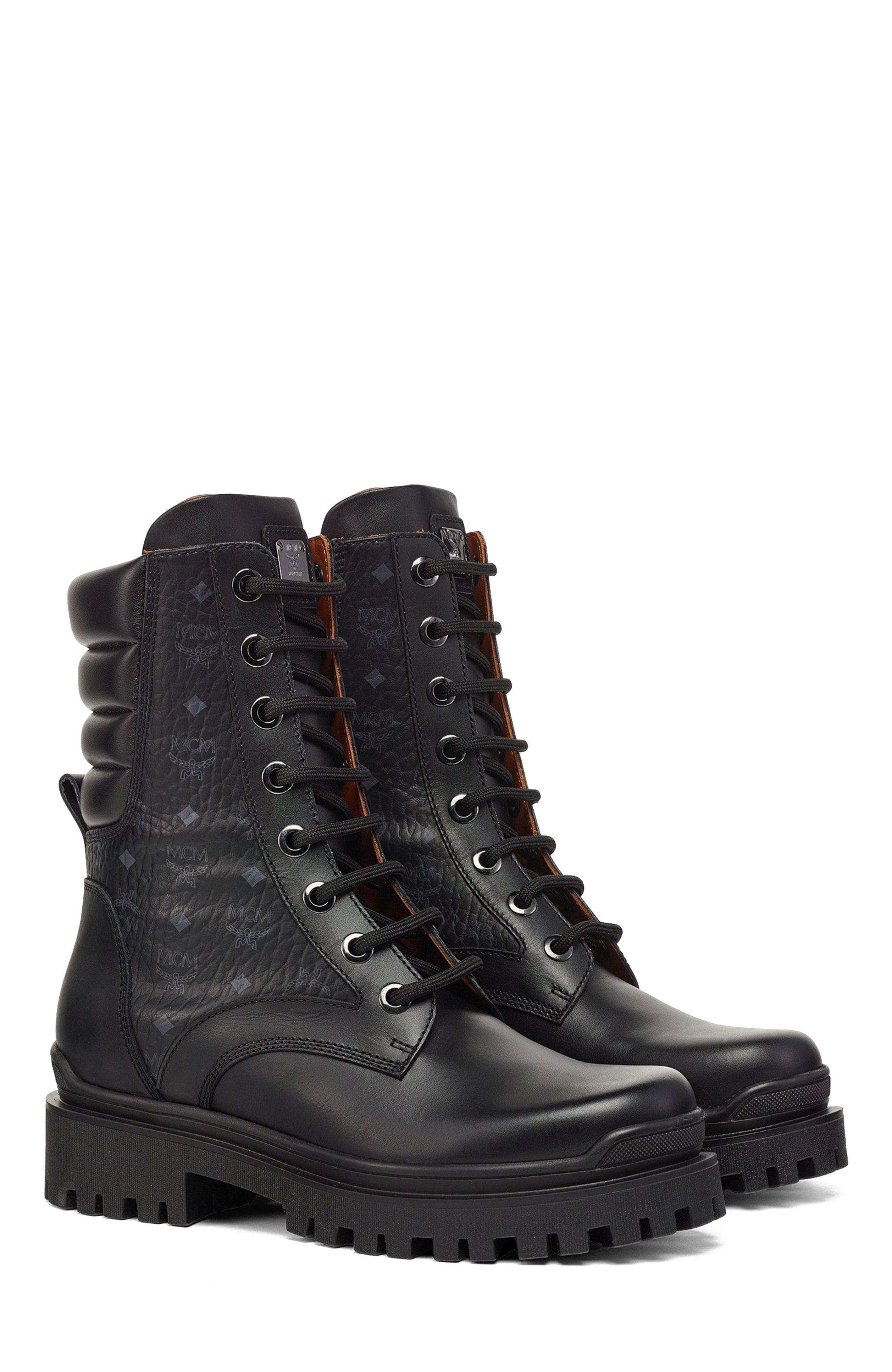 MCM Visetos Boots in Calf Leather, Main, color, 