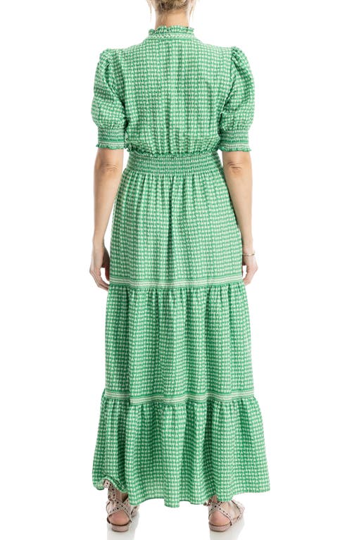 Max Studio Floral Short Sleeve Tiered Maxi Dress
