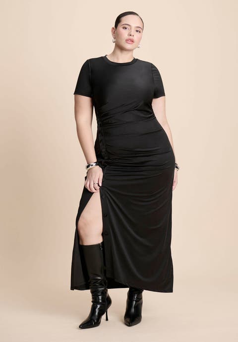 Slinky Dress W Buttons (Plus)