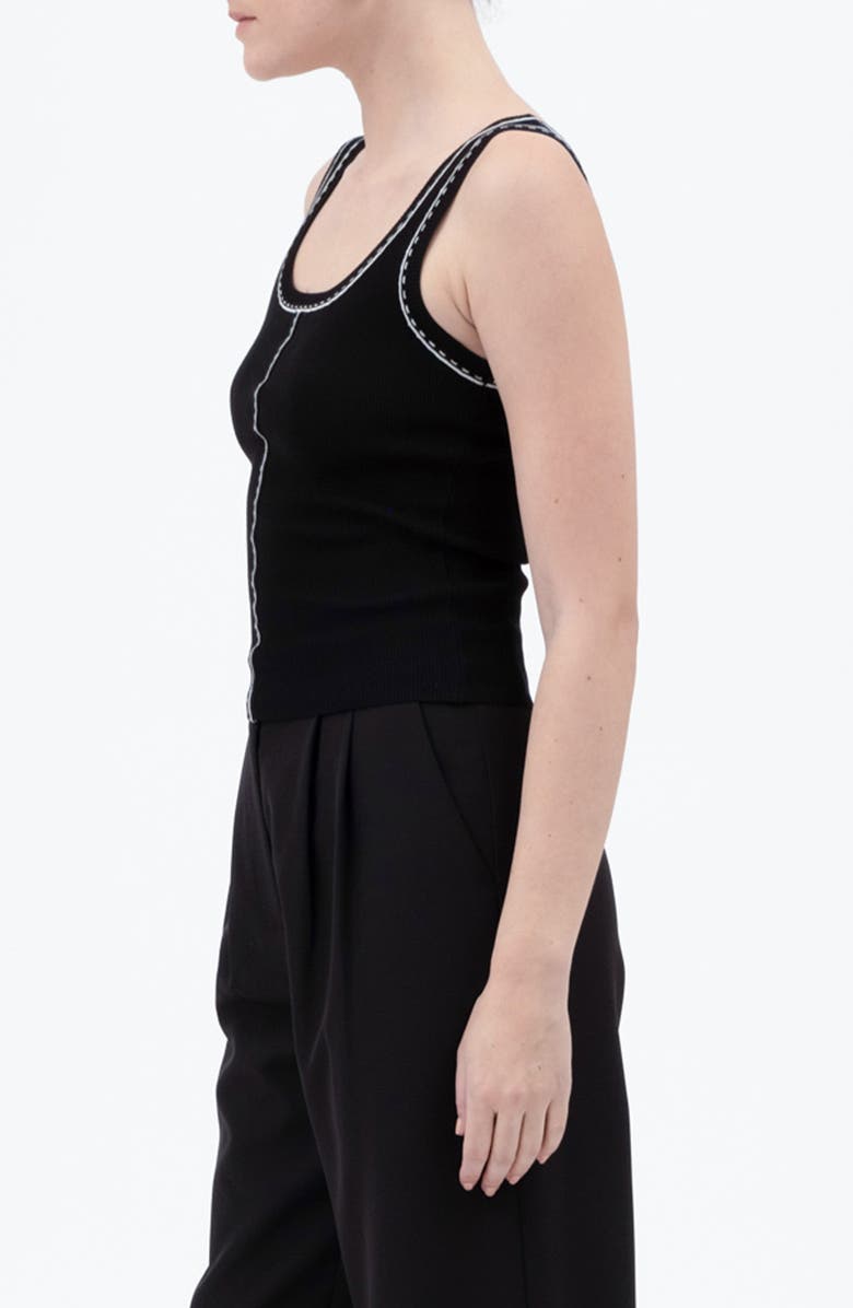 Blu Pepper Contrast Stitch Scoop Neck Sweater Tank, Alternate, color,