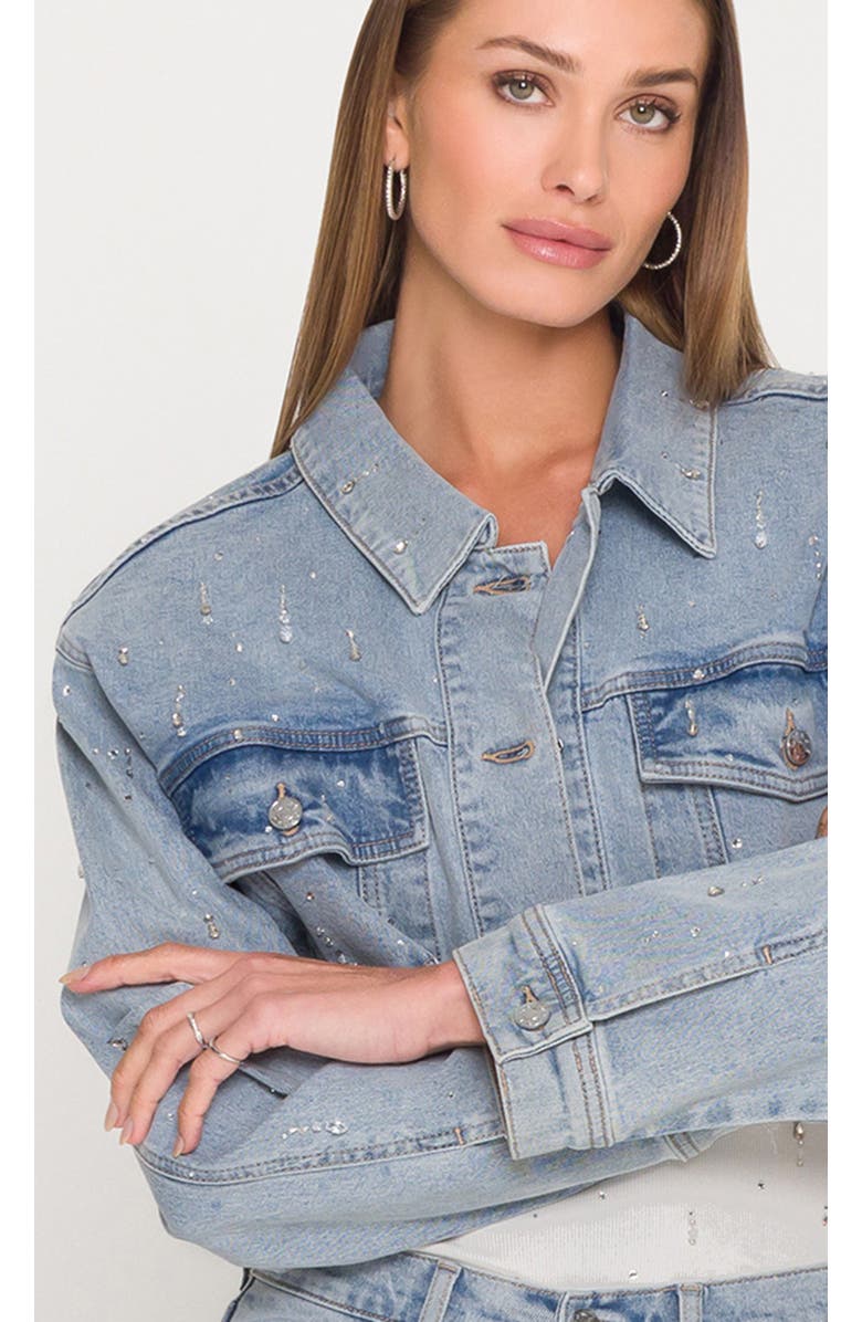 Generation Love Delan Embellished Denim Jacket, Alternate, color, Light Blue