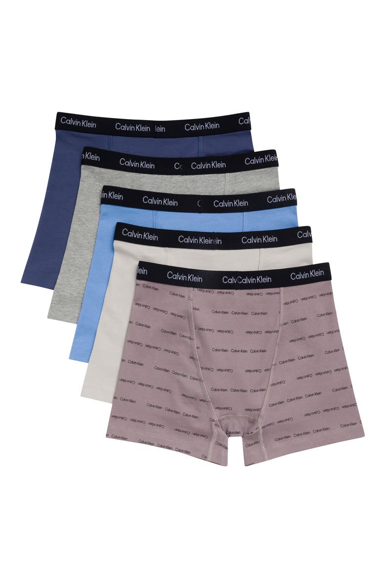 Kids' 5-Pack Boxer Briefs, Alternate, color, DUSTED/ BLUE/GRAY / BLUE/GRAY
