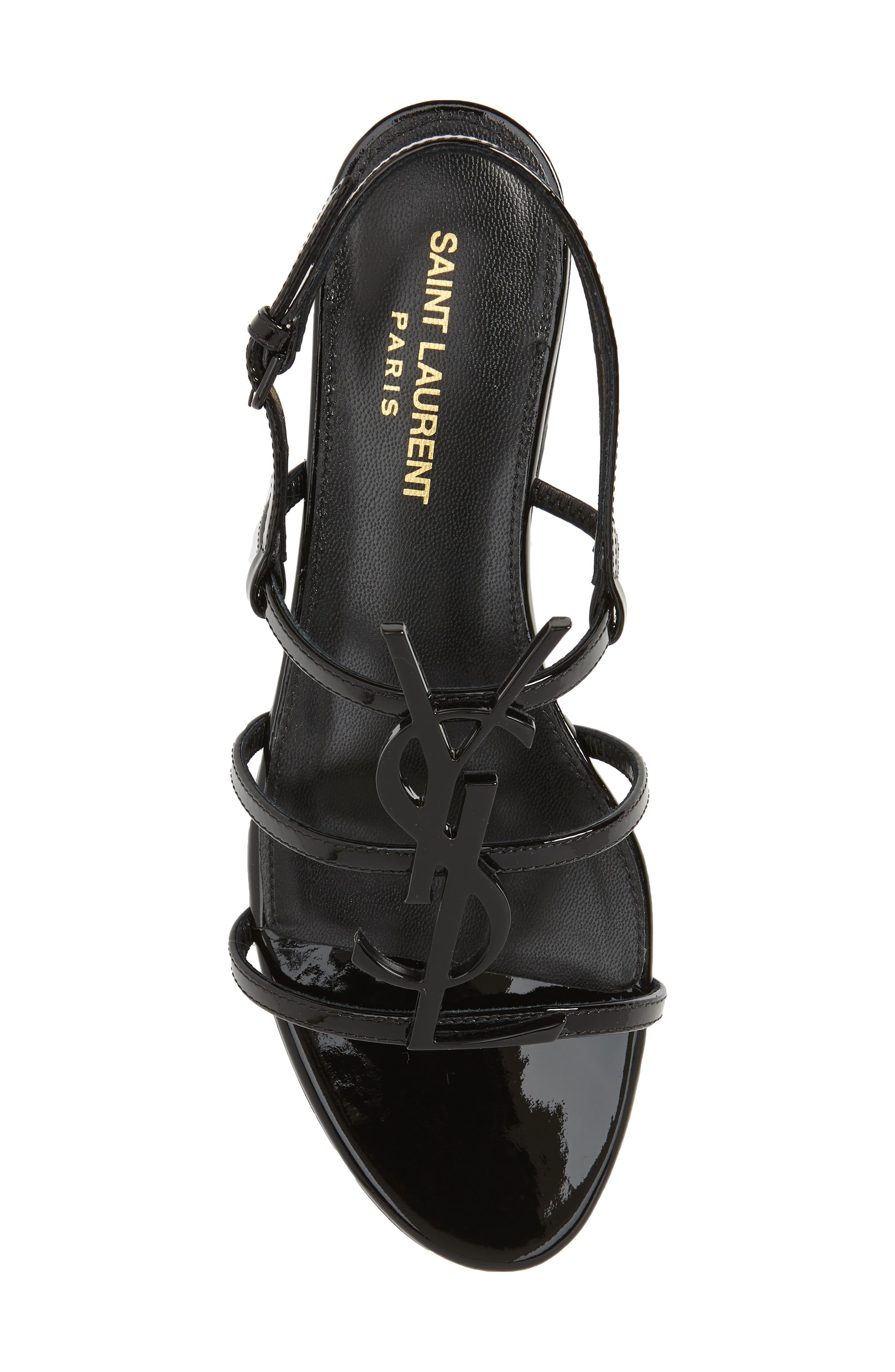 Saint Laurent Cassandra Logo Sandal, Alternate, color, 