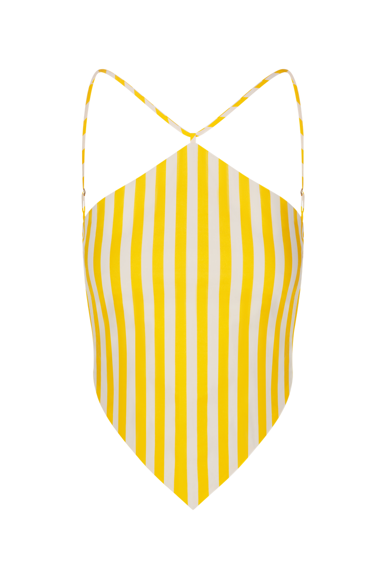 Kit Poplin Tie Top, Main, color, Sungold/Ecru Stripe