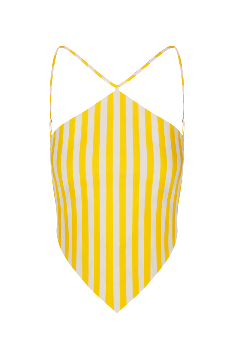 SIMONMILLER Kit Poplin Tie Top, Main, color, Sungold/Ecru Stripe
