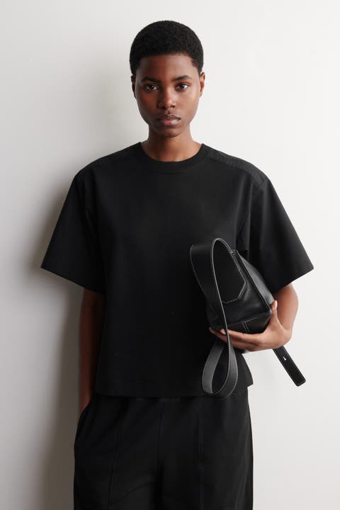 Poplin-panelled Jersey T-shirt