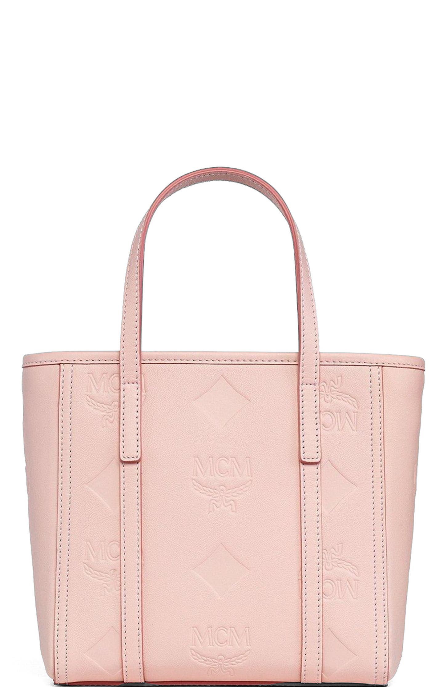 Mini Toni Top-Zip Shopper in Maxi Monogram Leather, Alternate, color, Lotus Pink