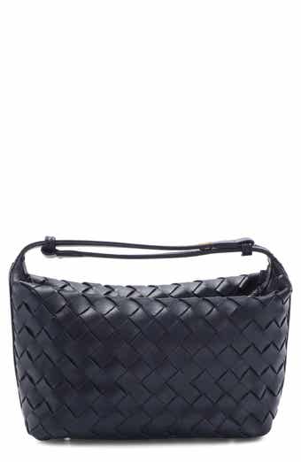 Woven Faux Leather Crescent Bag