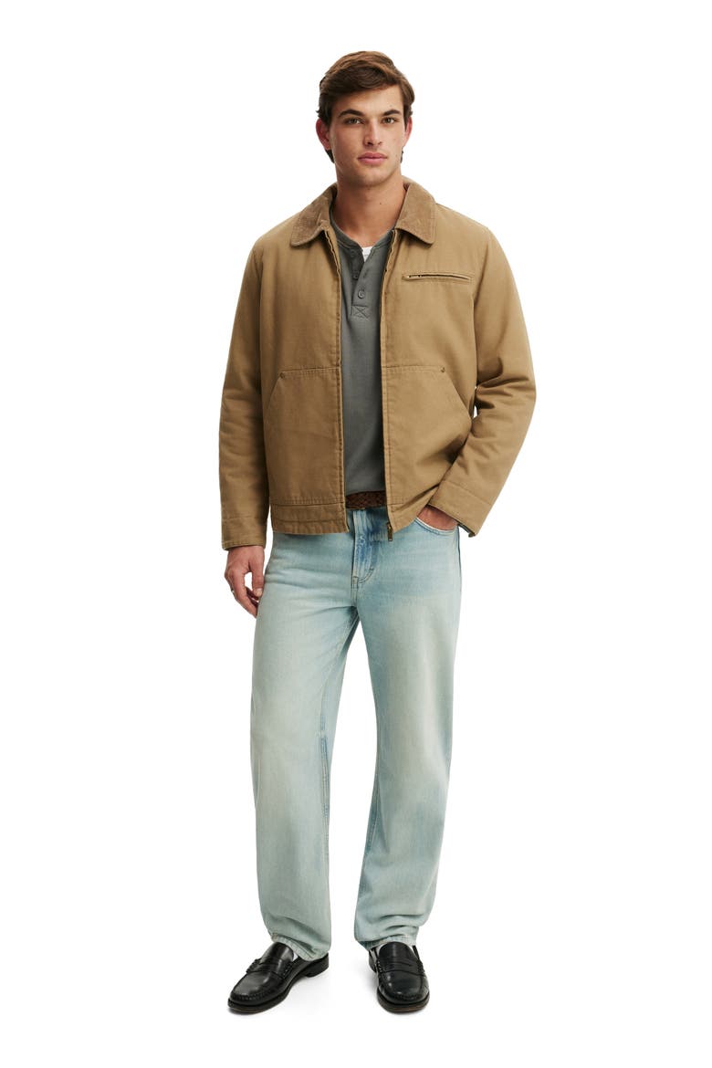 Men's Relaxed Fit Textured Henley Long Sleeve, Alternate, color, Slate Stone Waffle