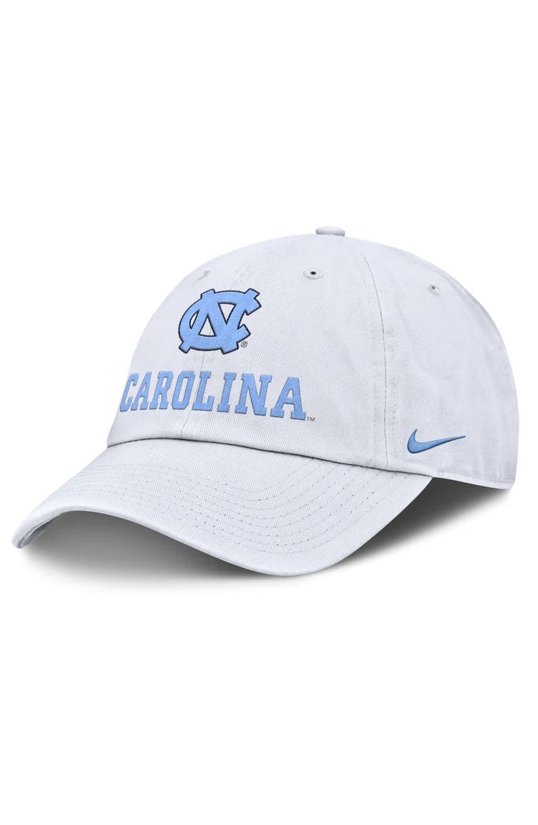 Nike Men's Nike White North Carolina Tar Heels 2025 Sideline Club Adjustable Hat, Main, color, 
