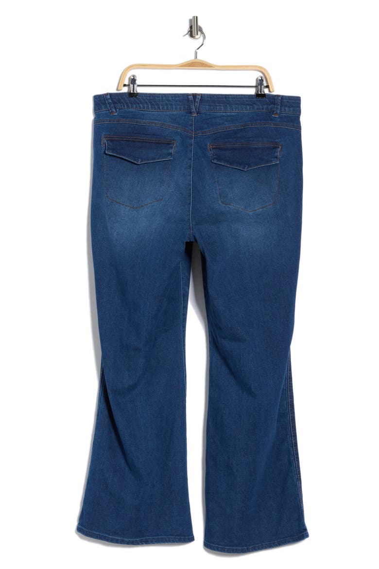 Soution Skyrise Double Side Flare Jeans, Alternate, color, BLUE