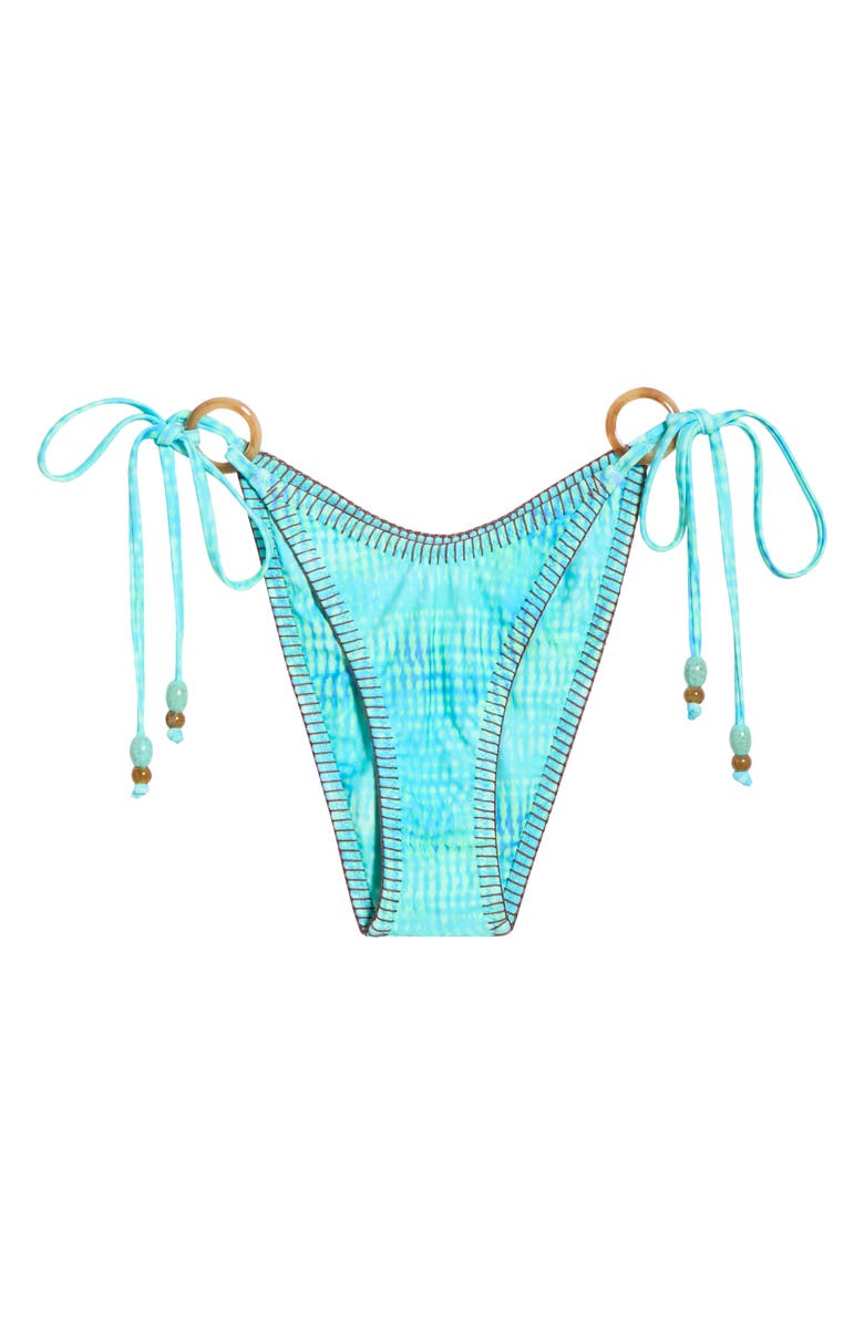 Kulani Kinis Ring Lace Stitch Side Tie Bikini Bottoms, Alternate, color, Summer Seas