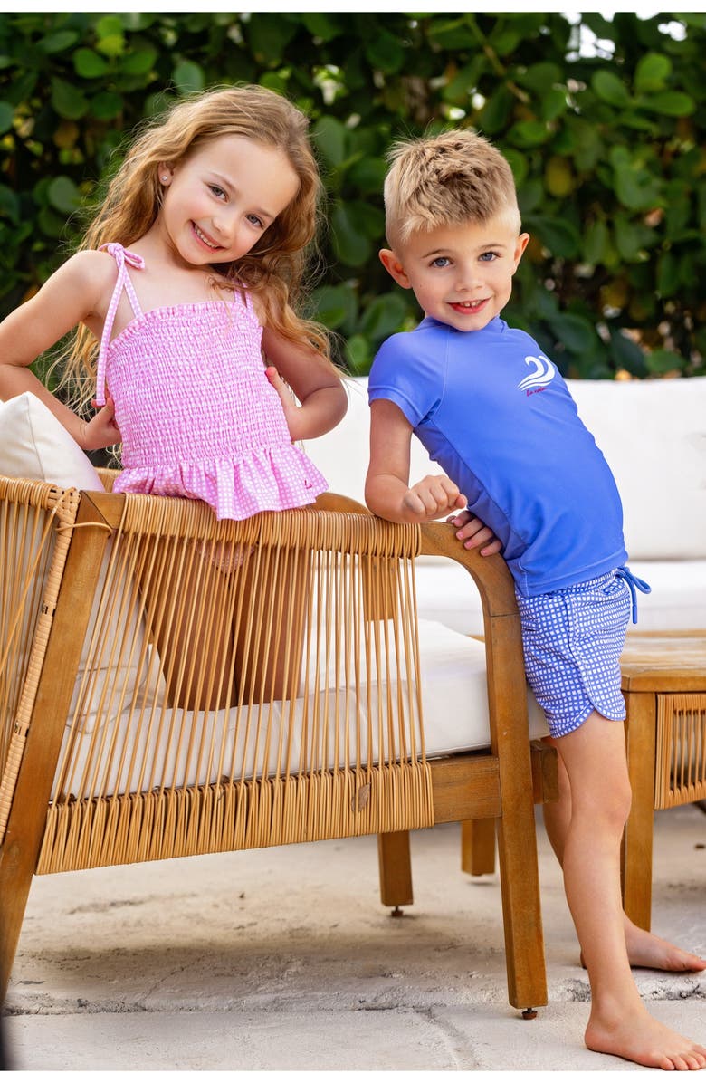 NoggiWear Gingham Swim Pants, Alternate, color, Blue