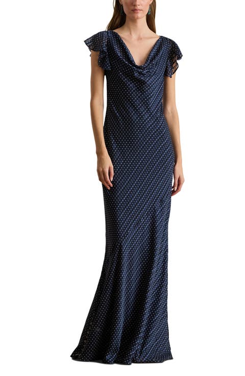 Lusita Burnout Cowl Neck Gown