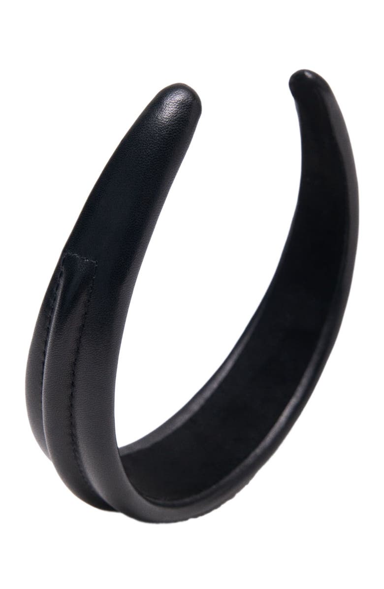 maje Leather headband, Alternate, color, Black
