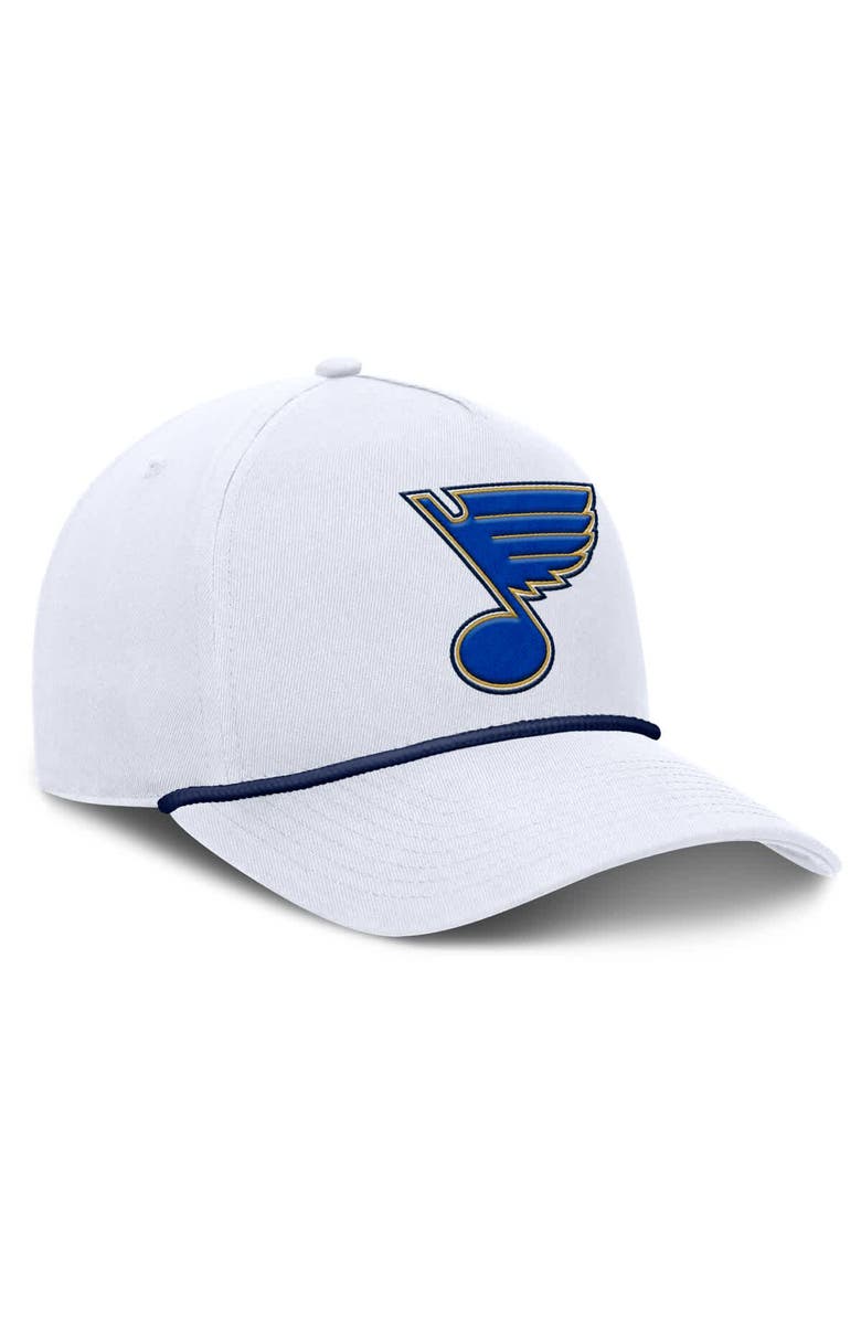 FANATICS Men's Fanatics White St. Louis Blues Rope A-Frame Adjustable Hat, Alternate, color,