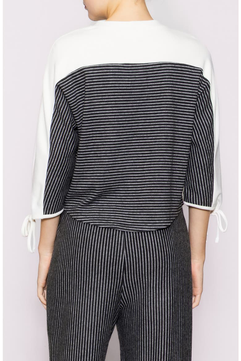 Stripe Knit Top, Alternate, color, DARK GREY/ IVORY