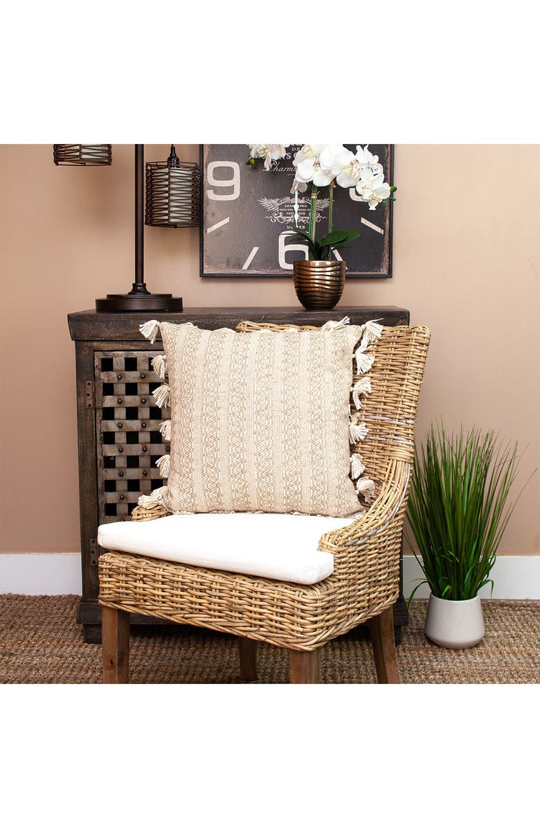 PARKLAND COLLECTION Caroline Transitional Beige Throw Pillow, Alternate, color, Beige