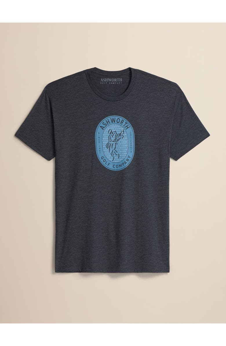 ASHWORTH GOLF Golfman Badge Tee, Main, color, Charcoal